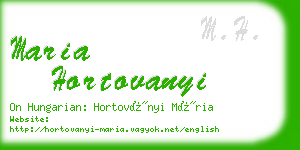 maria hortovanyi business card